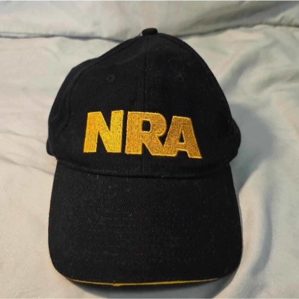 NRA Men's One Size Regular Baseball Cap Black Cotton Twill Embroidered Logo